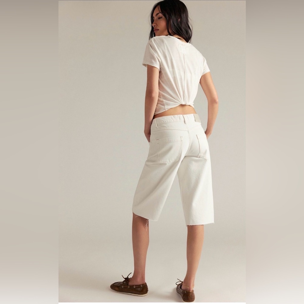 Free People We The Free Jam Session Low Rise Relaxed Jeans White 28 NWT​ - Picture 2 of 8